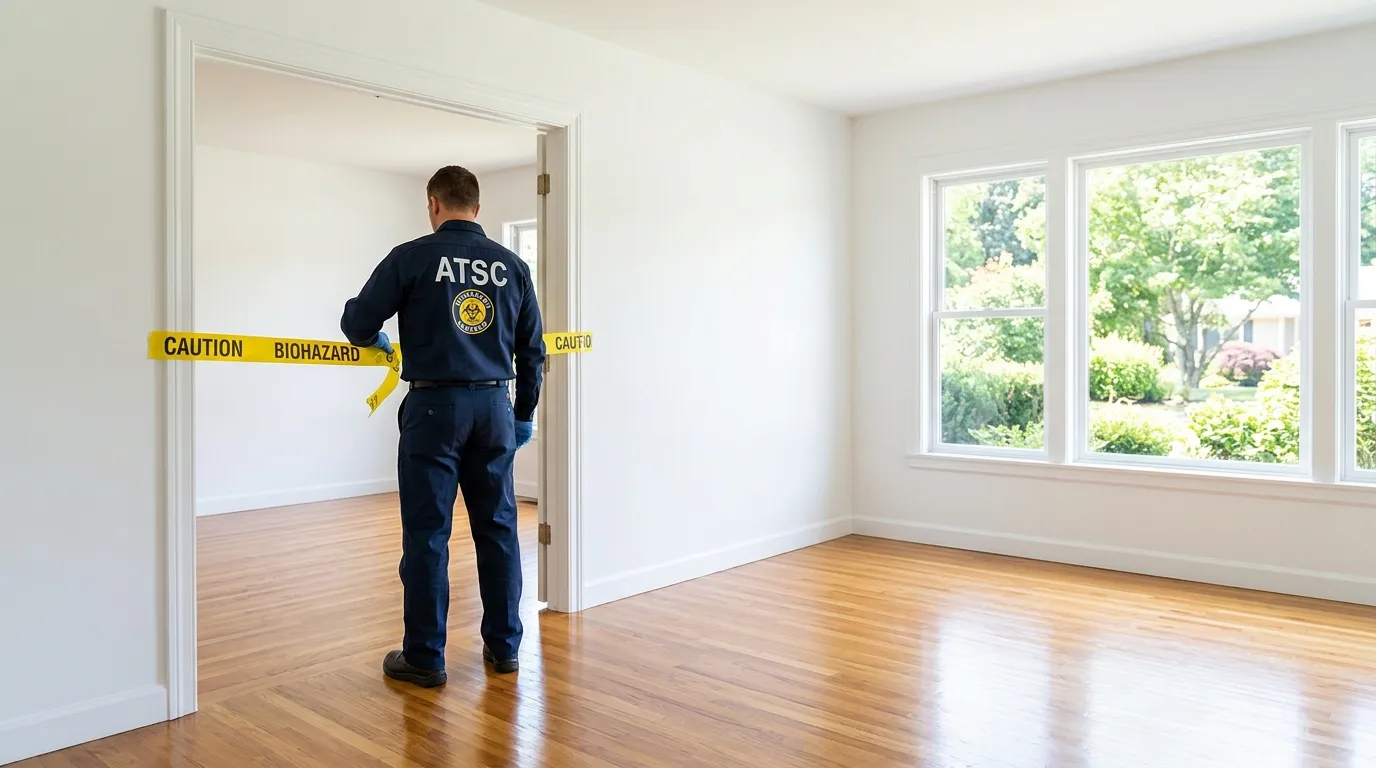 Certified biohazard cleanup crew performing Trauma Scene Cleanup in Whittier